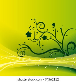 fondo floral verde