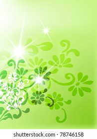 green floral background