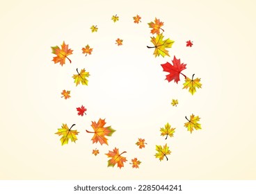 Green Floral Background BeigeVector. Plant Season Card. Ocher Collection Leaf. Forest Leaves Frame.