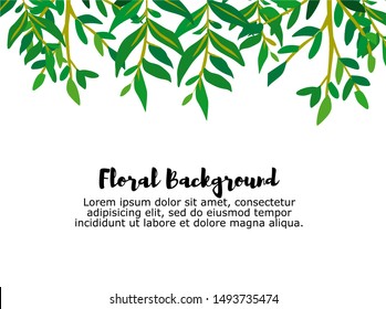Green Floral Background . Floral border
