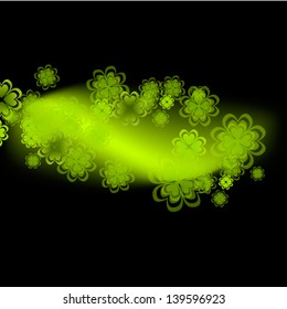 Green floral background with clover
