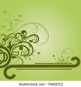 Green floral background with copy space.