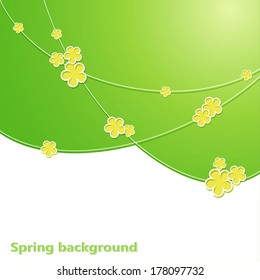 Green floral background with copyspace.