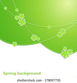 Green floral background with copyspace.