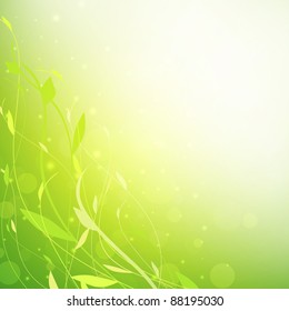 Green floral background, copyspace