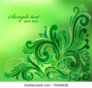 Green floral background with copyspace - eps10