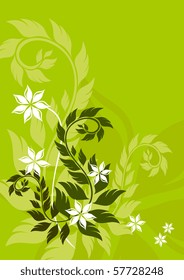 Green floral background; generated from vector file