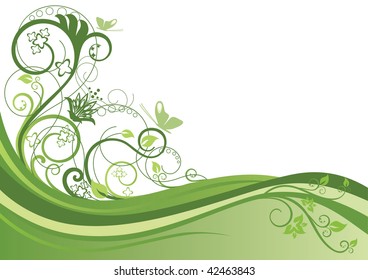 Fondo floral verde. Aislado