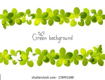 Green floral background with place for text