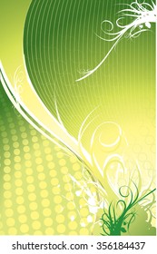 Green Floral Background  for use in graphic works & posters