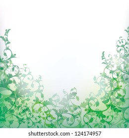 Green floral background. Vector