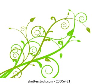 green floral background - vector