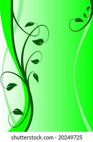 A green floral background vector illustration with room for text