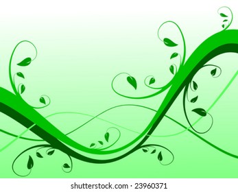 A green floral background vector illustration with room for text