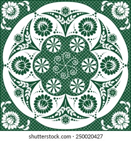 Green floral background - vector illustration.