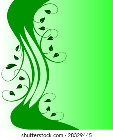 A green floral background vector illustration with room for text