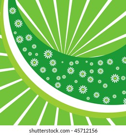 Green floral background. Vector illustration