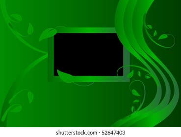 A green floral background vector illustration with room for text