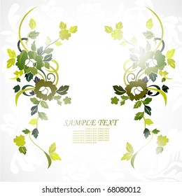 Green floral background for your text.