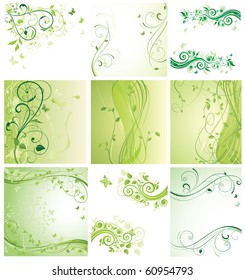 Green floral backgrounds