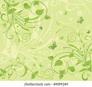 Green floral banner