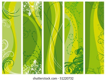 Green floral banner