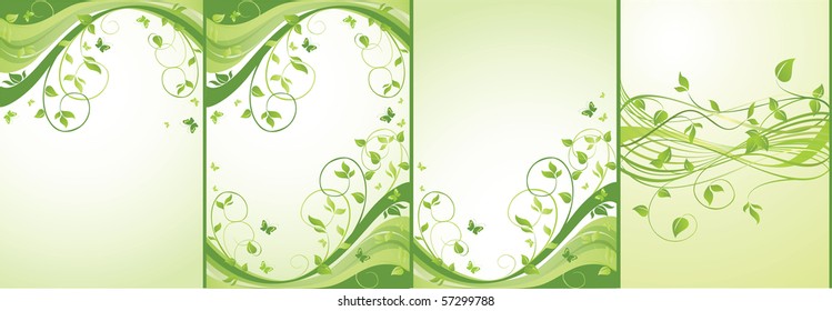 Green floral banners