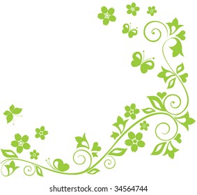 Green floral border