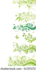 Green floral borders
