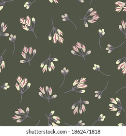 Green Floral botanical seamless pattern background suitable for fashion prints, graphics, backgrounds and crafts