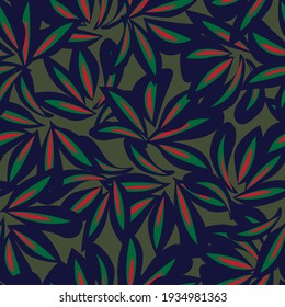 Green Floral botanical seamless pattern background suitable for fashion prints, graphics, backgrounds and crafts