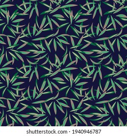 Green Floral botanical seamless pattern background suitable for fashion prints, graphics, backgrounds and crafts