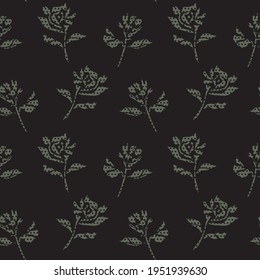 Green Floral botanical seamless pattern background suitable for fashion prints, graphics, backgrounds and crafts