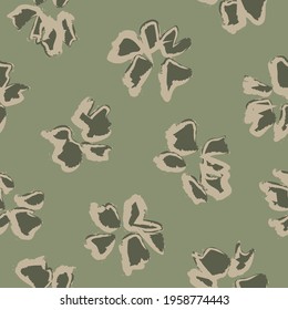 Green Floral botanical seamless pattern background suitable for fashion prints, graphics, backgrounds and crafts