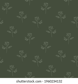 Green Floral botanical seamless pattern background suitable for fashion prints, graphics, backgrounds and crafts