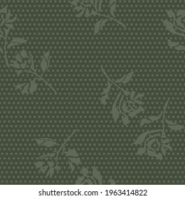 Green Floral botanical seamless pattern background suitable for fashion prints, graphics, backgrounds and crafts