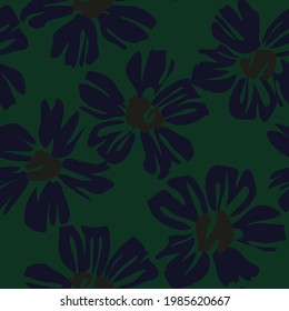 Green Floral botanical seamless pattern background suitable for fashion prints, graphics, backgrounds and crafts