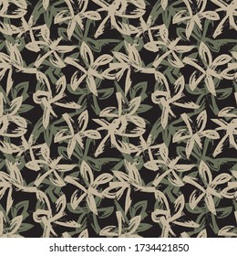 Green Floral brush strokes seamless pattern background for fashion prints, graphics, backgrounds and crafts