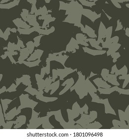 Green Floral brush strokes seamless pattern background for fashion prints, graphics, backgrounds and crafts