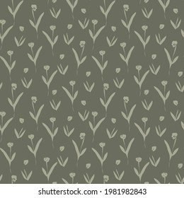 Green Floral brush strokes seamless pattern background for fashion prints, graphics, backgrounds and crafts