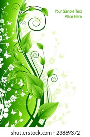 Green floral card