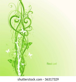 green floral card