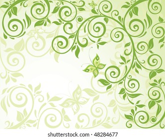Green floral card