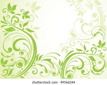 Green floral card