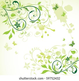 Green floral card
