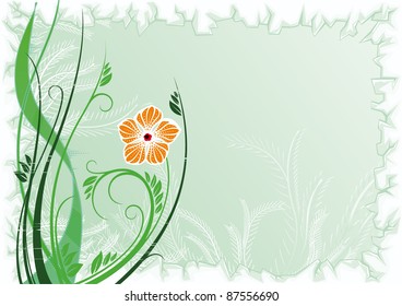 Green floral card