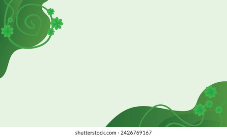 floral verde de la hoja de trébol de trébol con fondo verde abstracto de la naturaleza. copiar área de espacio para texto personalizado o presentación, imprimir y anuncio plantilla ilustración vectorial