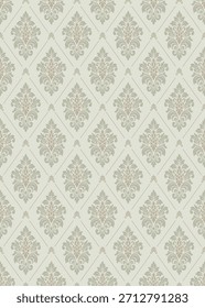 Green floral damask seamless pattern, elegant damask pattern vector wallpaper, classic damask pattern vector for Wallpaper, Fabric, Branding, Packaging, Invitations, Wedding, luxury design.