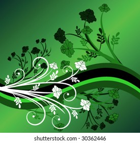 Green floral design