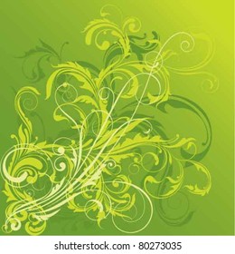 Green floral design